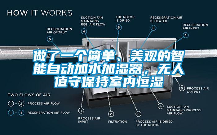 做了一个简单、美观的智能自动加水加湿器，无人值守保持室内恒湿